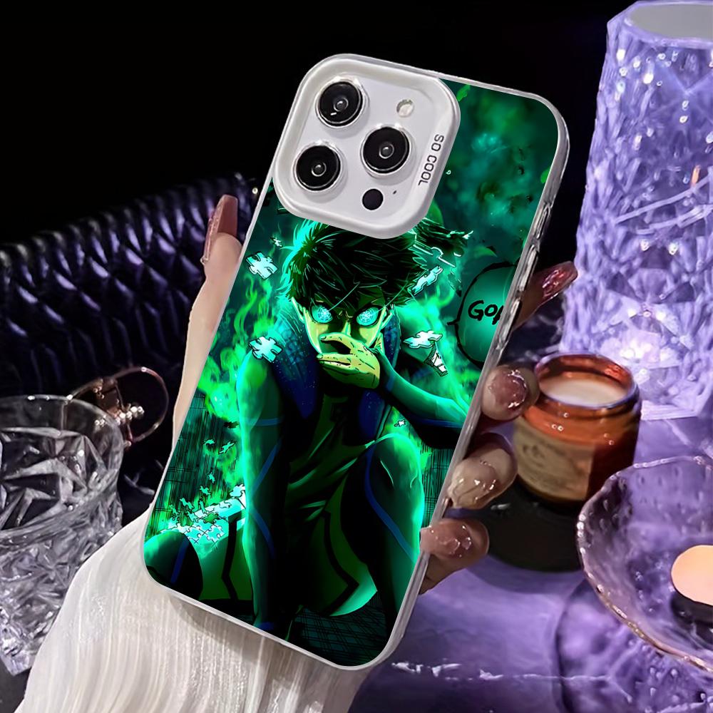 Blue Lock Isagi Yoichi White Translucent Mobile Phone Case for iPhone 17 16 15 14 13 12 11 X XR XS Air Pro Max Plus Colorful iPhone 13 Pro Max