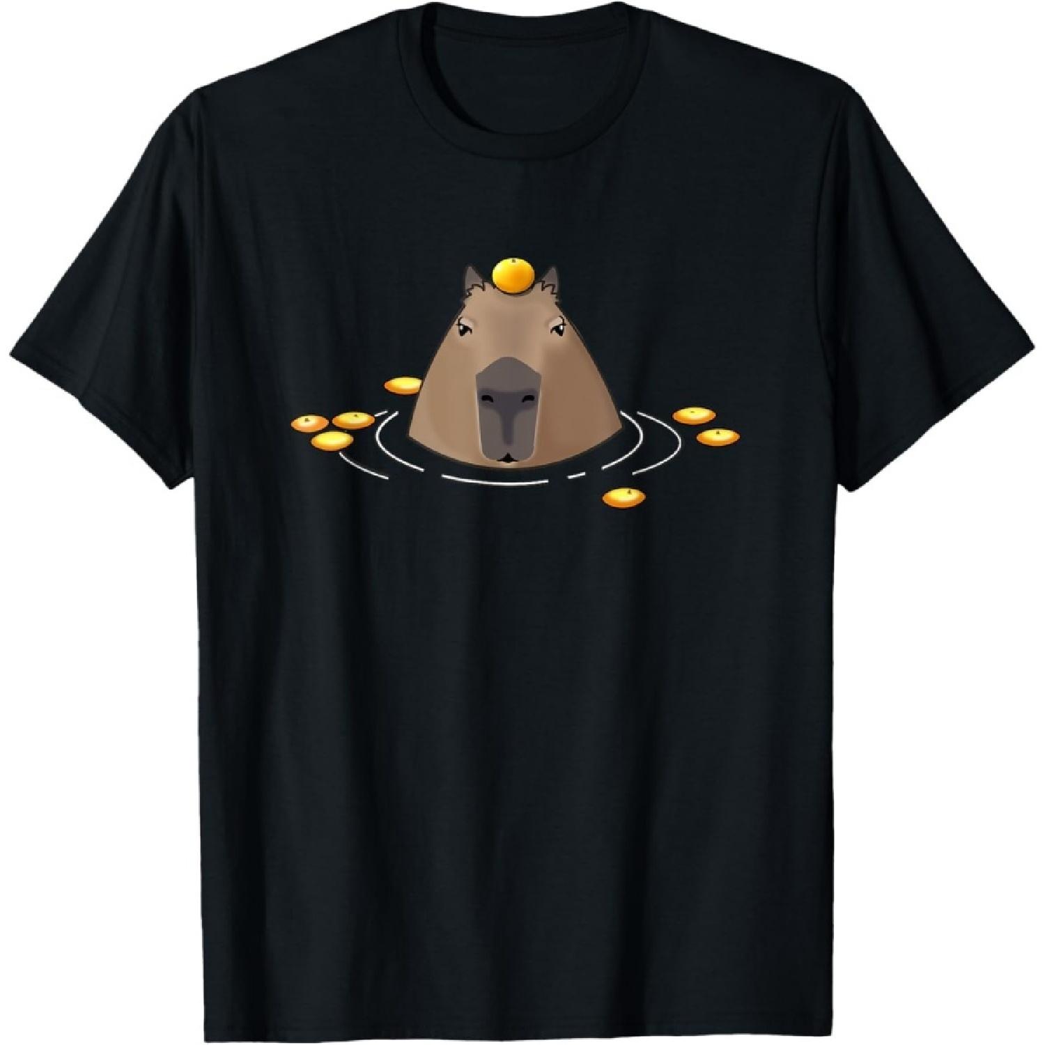 ECTOUMOL Oranges Meme Lover Capybara T-Shirt S