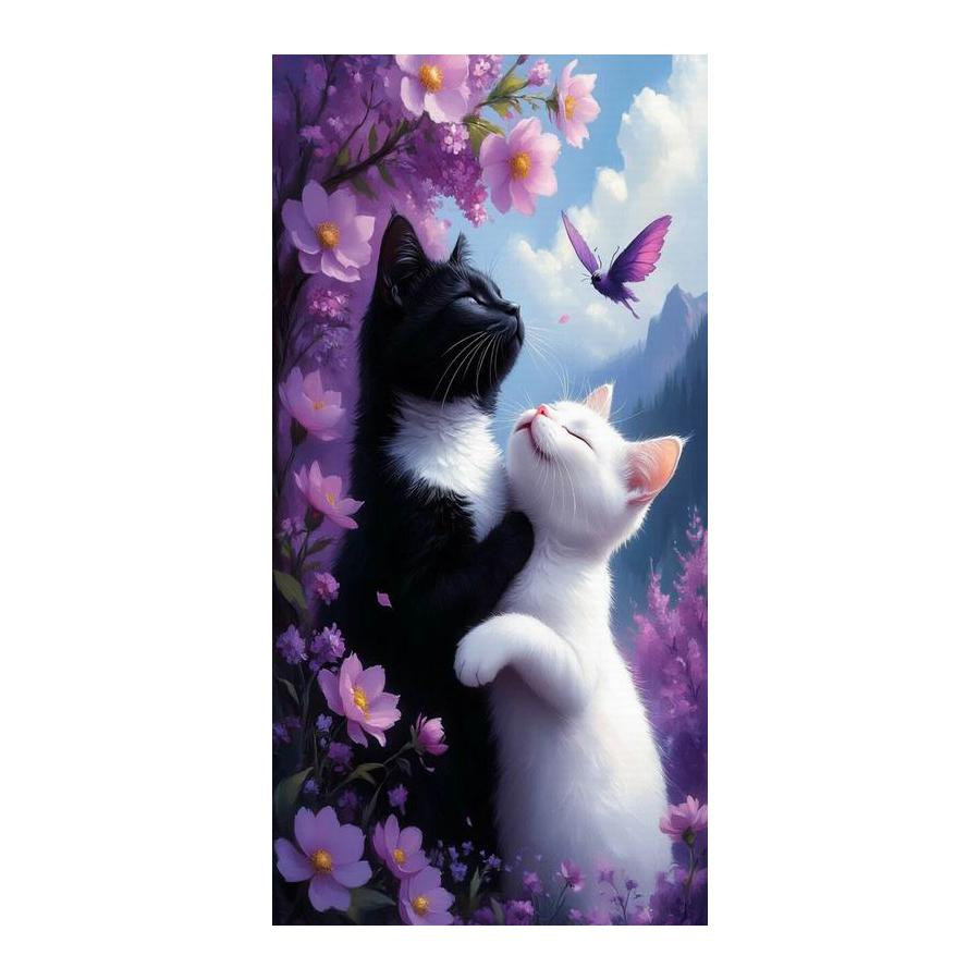 Cute Black and White Cat Diamond Painting New Collection Large Size Animal Diy Full Square Round Drill Rhinestone Embroidery Mosaic Cross Stitch Kits