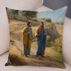 Vintage Jesus Christ Cushion Cover for Sofa Home Decor Colorful Cartoon Christ Savior Pillow Case Soft Plush Pillowcase xcm