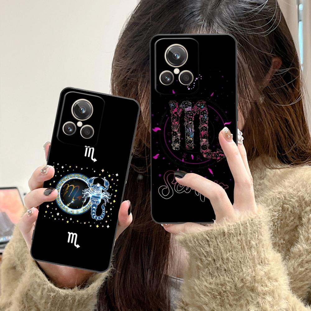 Zodiac Sign Scorpio Phone Case for Realme 15 14 13 12 11 10 9 Pro Plus T I Lite 5G Soft TPU Shockproof Cover