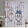 Kitchen Curtains 2 Pieces Chiikawaes Blackout Curtain for Room 2 Panel Shades Home Interior Curtains Halloween Decoration Living