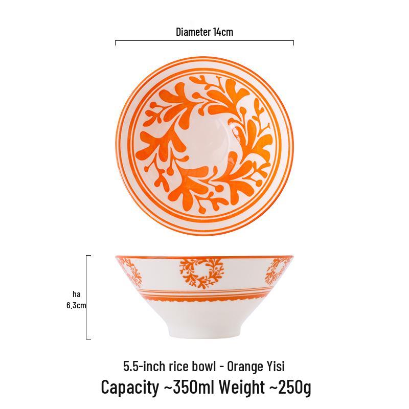 5.5-Inch Nordic Ceramic Bowl for Soup, Dessert, Ice Cream, and Rice