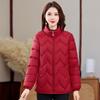 Middle-aged and Old Young Thin Cotton Jacket for Women Short New Large-size Stand Collar Autumn and Winter Sewn Cotton Jacket