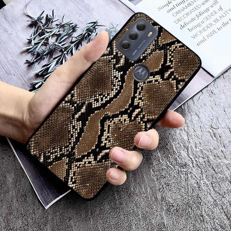 

Чехол для телефона из змеиной кожи для Motorola Moto E7 Plus E32 E20 E40 Edge 20 Lite G22 G52 G20 G30 G100 G60 G50 G10 G Pure G Stylus Moto G Stylus 5G