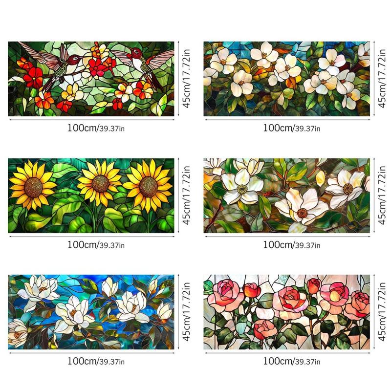 100*45cm Dekorativní okenní lepidla Elektrostatická skleněná samolepicí fólie