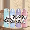 1PC Realistic Dalmatian Dog Portrait Print 750ml Color Plastic Sports Water Bottle Leakproof Flip Straw Lid Suitable for Sports Office Home Use