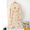 Lace collar nightdress women's spring and autumn summer long-sleeved pure cotton gauze thin sweet princess style home dress can be worn outside