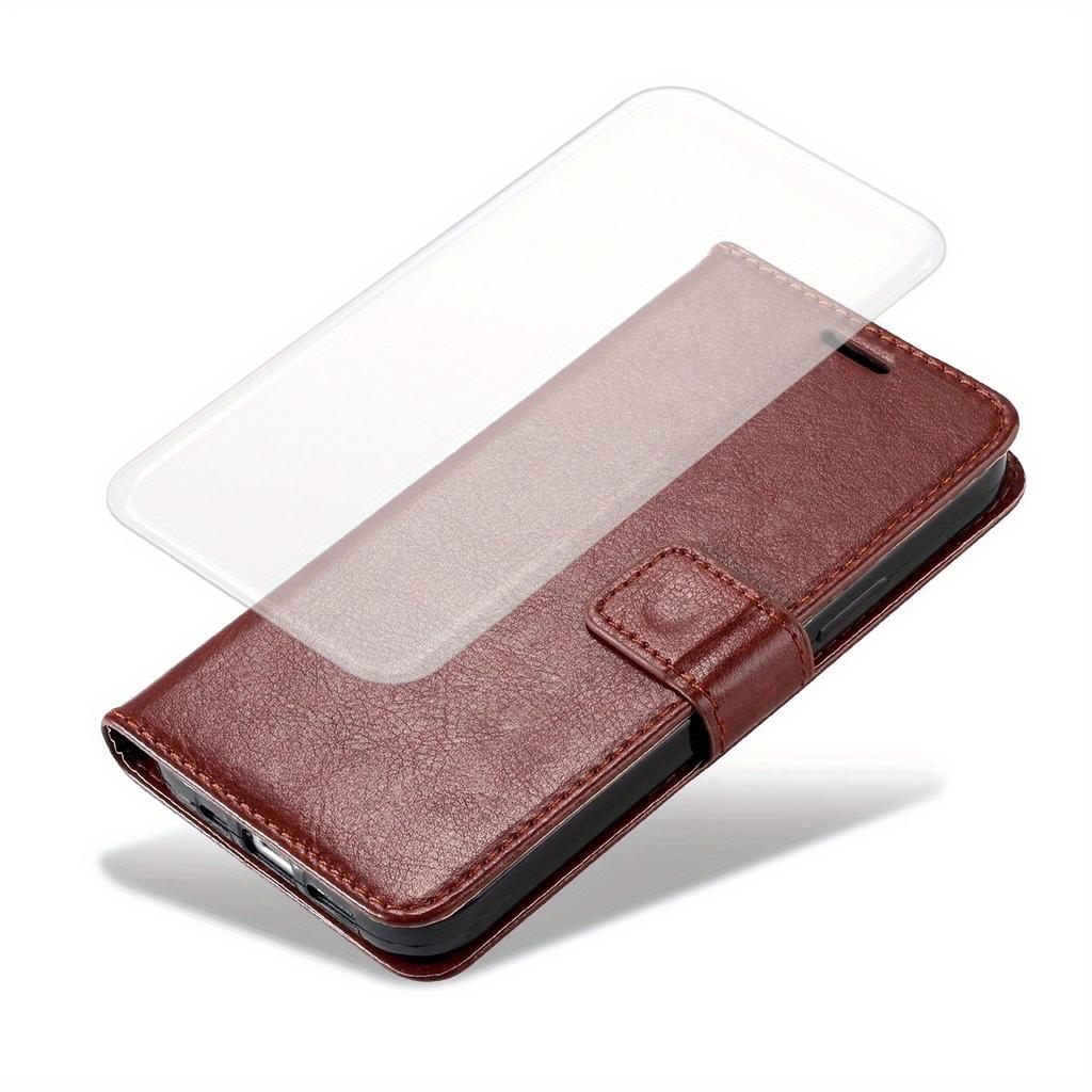 Flip PU Wallet Leather Case + Tempered Glass Screen Protector for Samsung Galaxy S25 Edge S24 Plus S23 Ultra S22 S21 S20 FE Card Holder & Kickstand