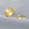Fashion Hollow Matching Rings Set for Teen Girls Mens Engagement Adjustable Open Punk Jewelry