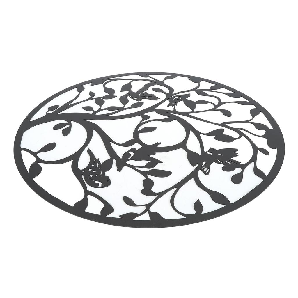 11.81inch Tree Of Life Wall Art Black Coating Round Shape Hollow Out Metal Tree Life Wall Hanging Decor