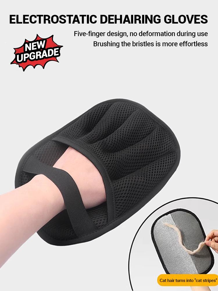 Double-Sided Grooming Gloves for Pets Multi-Purpose Thickened Pet Hair Wiping Gloves Soft De-Shedding Brush Gloves for Dogs Cats