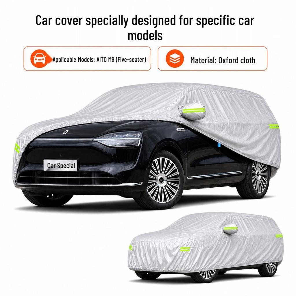 AITO M9 Car Cover: Sun-Proof, Waterproof, Heat-Insulated, All-Season, Oxford Cloth 
