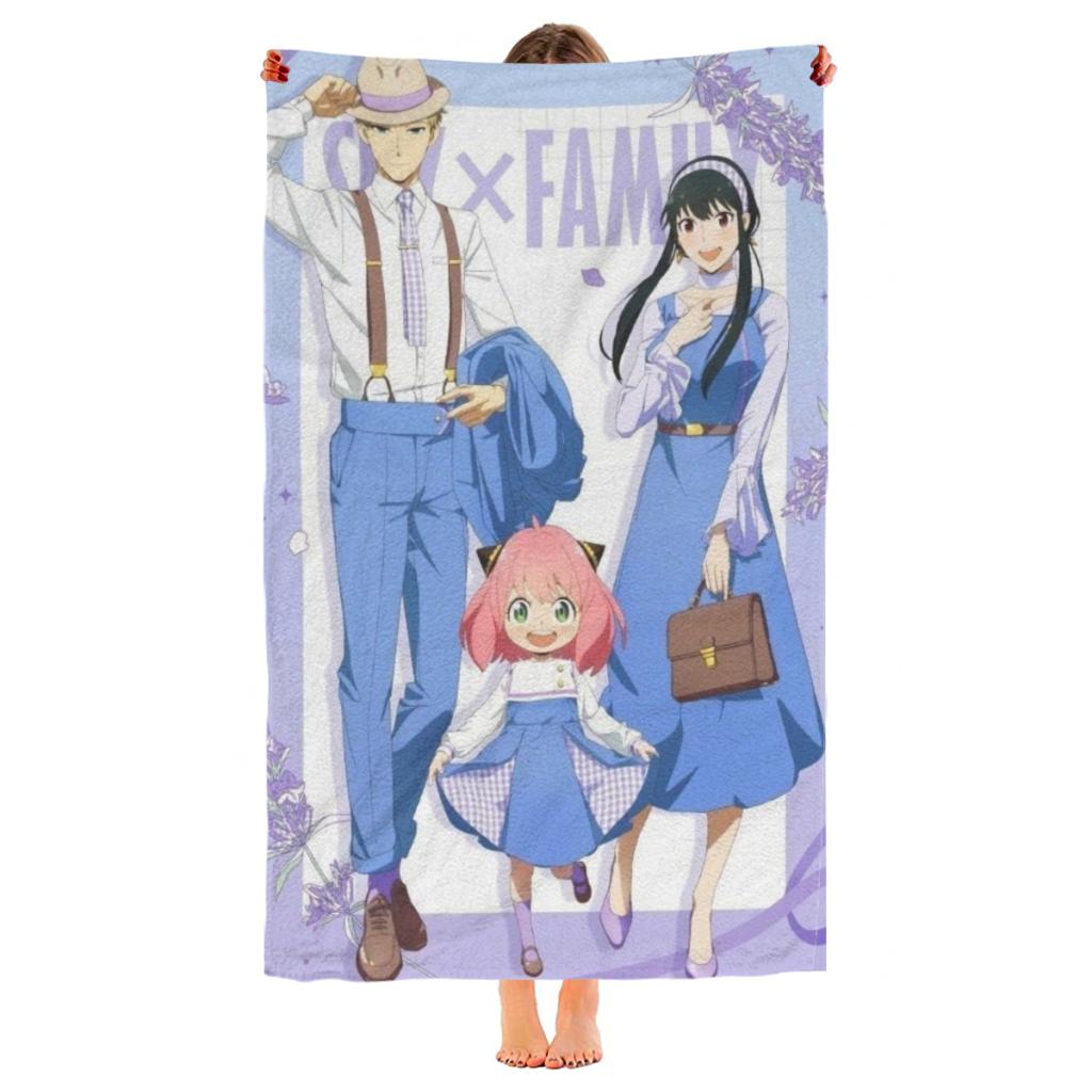 Spy X Family Anime Strandtuch Poncho Badetücher Überwürfe Schnelltrocknend Sandfrei Yoga Spa Fitnessstudio Pool