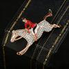 Baroque-Style Horse Rider Brooch Alloy Jewelry Accessories Elegant Lapel Decoration  Party