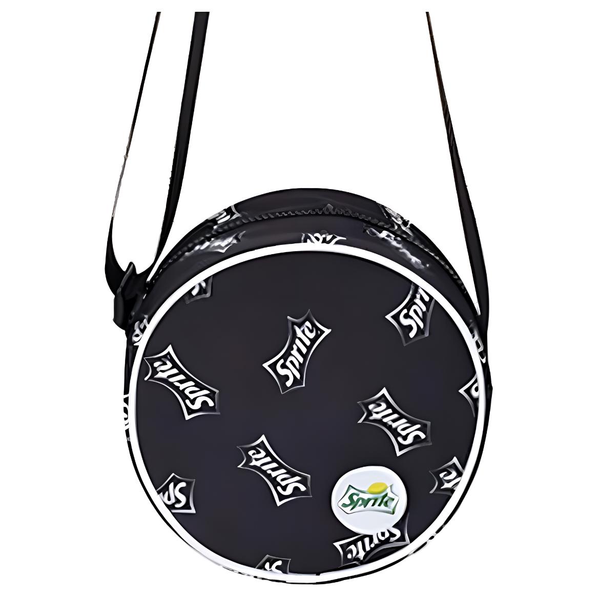 Anta X Sprite Collaboration Round Sports Casual Zipper Shoulder Crossbody Bag Unisex bags Black 992038124R-2 Black