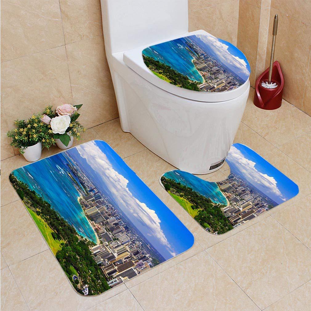 Buy Honolulu Hawaii 3 Piece Bathroom Rugs Set Bath Rug Contour Mat and