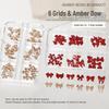 Amber Bow Tie Resin Nail Art Accessories - 6 Grid Set