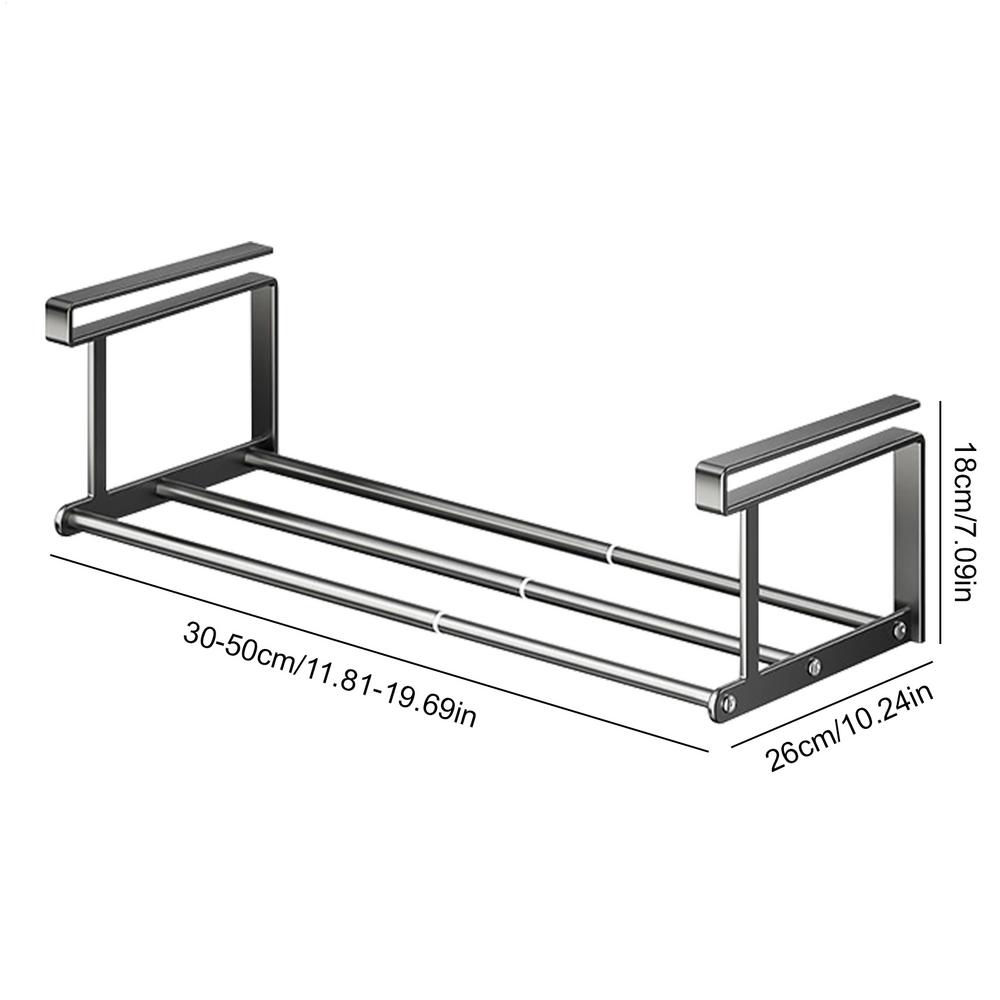 Under Shelf Basket Cabinet Telescopic Shelf Heavy-Duty Non-Slip Adjustable Rack Tray for Kitchen Sink Locker Vanity RV Closet