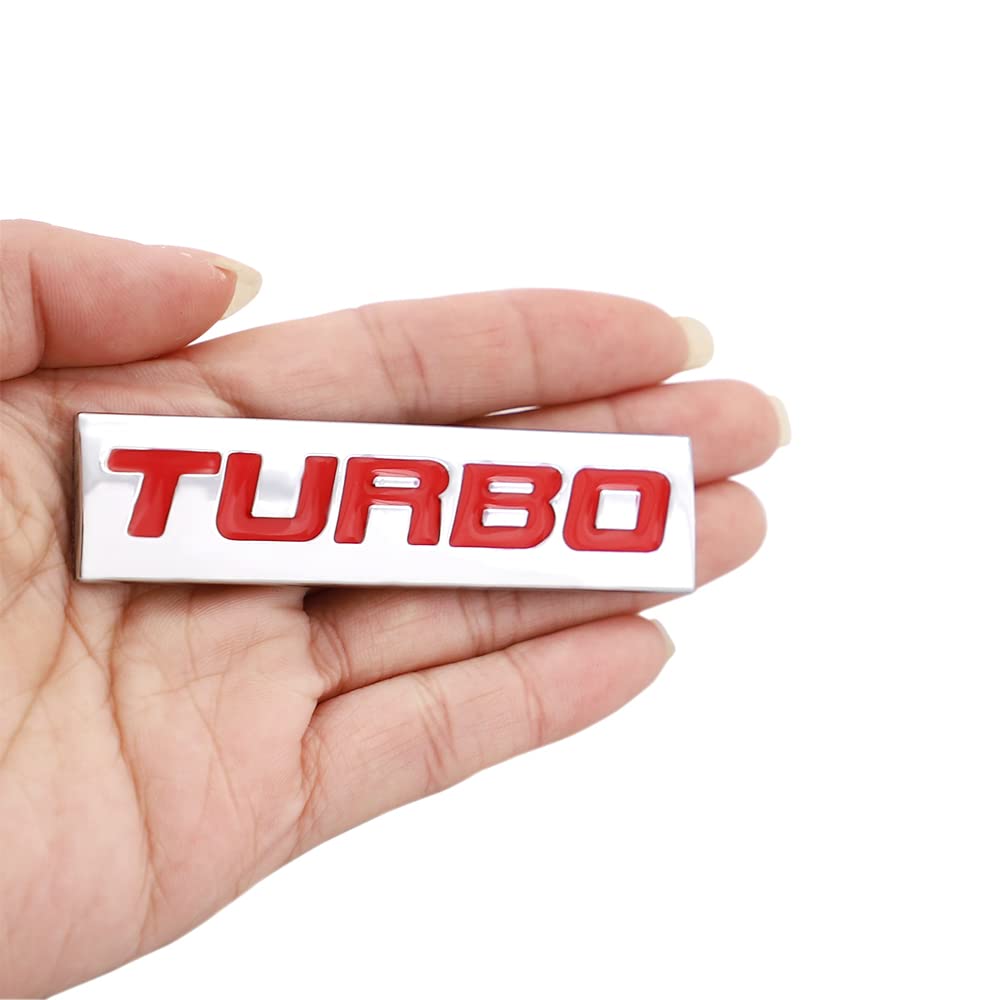 TURBO Emblem 3D Metal Car Sticker Emblem Badge Decal Suitable