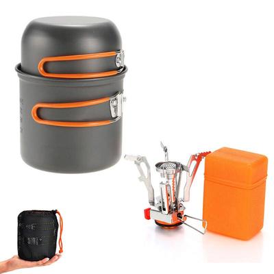 ZISIZ Outdoor Portable Camping Cookware Set with Stove