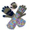 high quality1 Pair Unisex Thorn-Proof Touchscreen Garden Gloves - Breathable Long Sleeve with Floral Pattern, Polyester Material, Left/Right Hand Fit