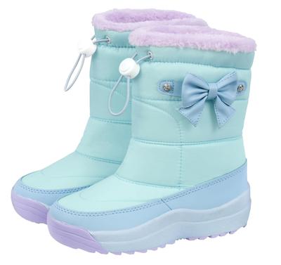 Arisana Snow Cold Weather Boots with Spiked Size M Kids' Boots, Girls' Ribbons, Blue, (19cm-20cm)