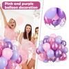 52PCS Metallic Pink Purple Balloons Set Hot Pink Latex Balloons Gold Confetti Pearl Balloons for Wedding Birthday Party Decor
