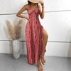 2026 European and American summer new bohemian women's casual lace-up flower dress