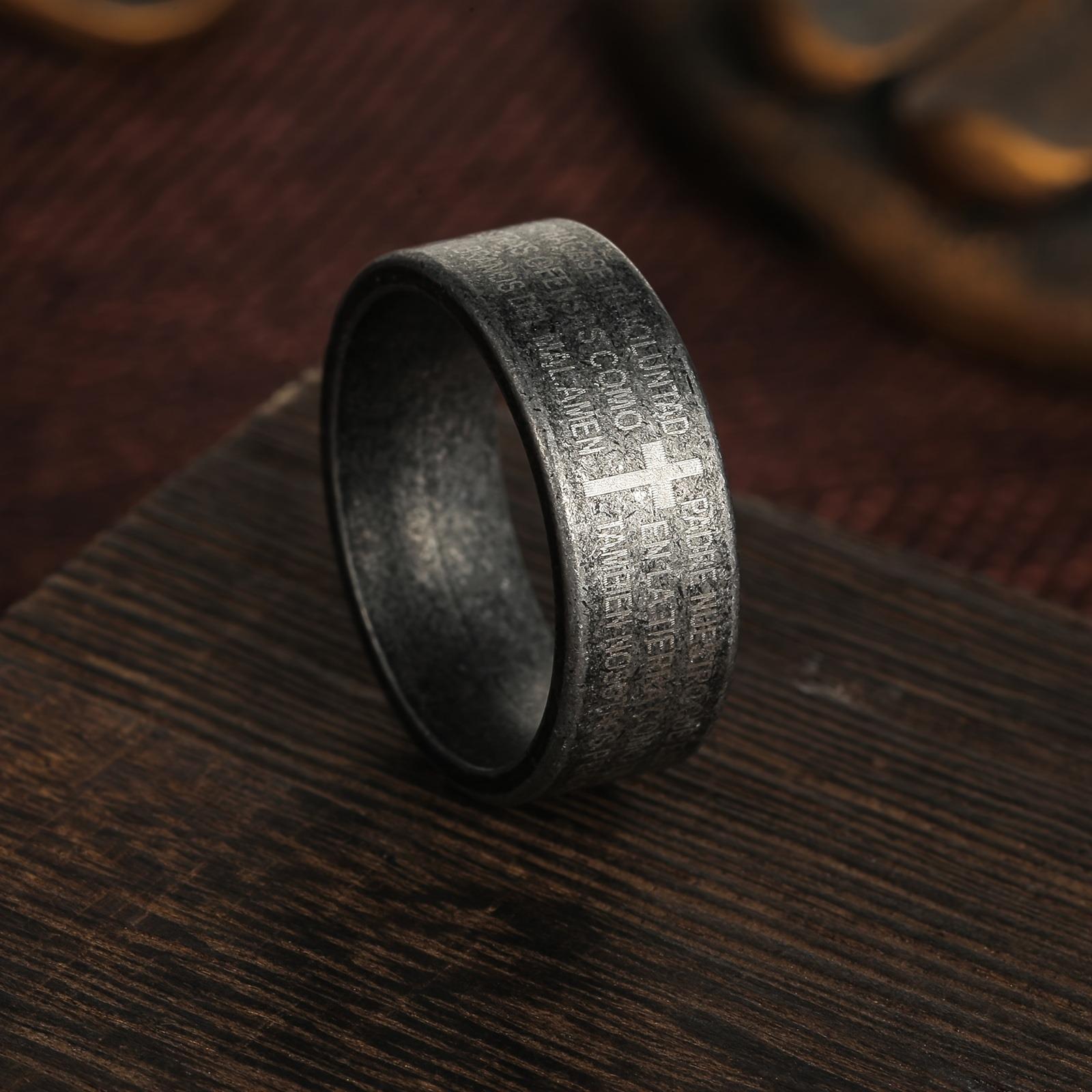 

Винтажные мужские кольца из нержавеющей стали с библейским стихом и крестом Иисуса для мужчин, христианское религиозное кольцо с крестом, мужской амулет, ювелирные изделия 10