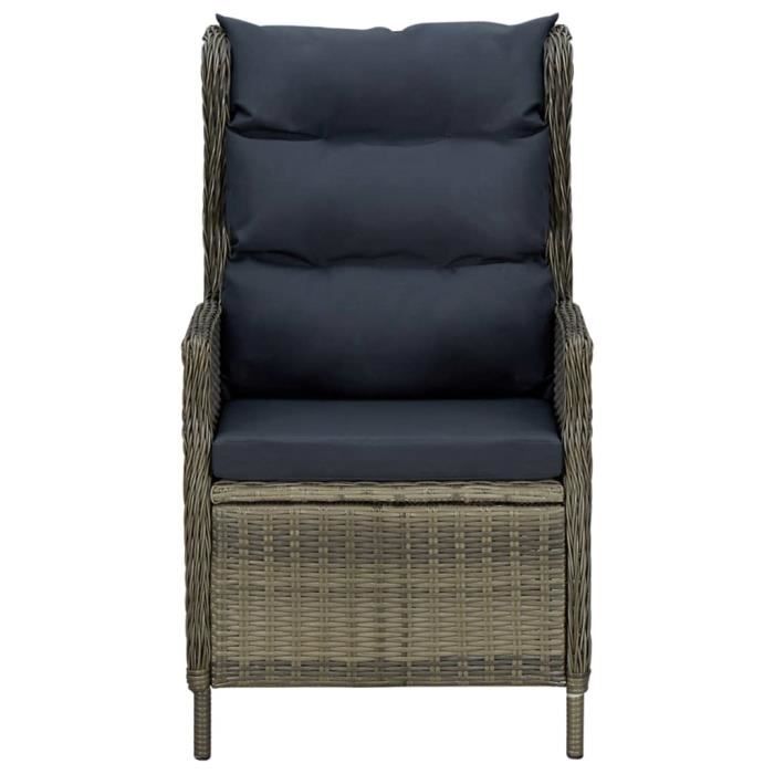 VidaXL Salon de jardin 2 pcs avec coussins Résine tressée Marron