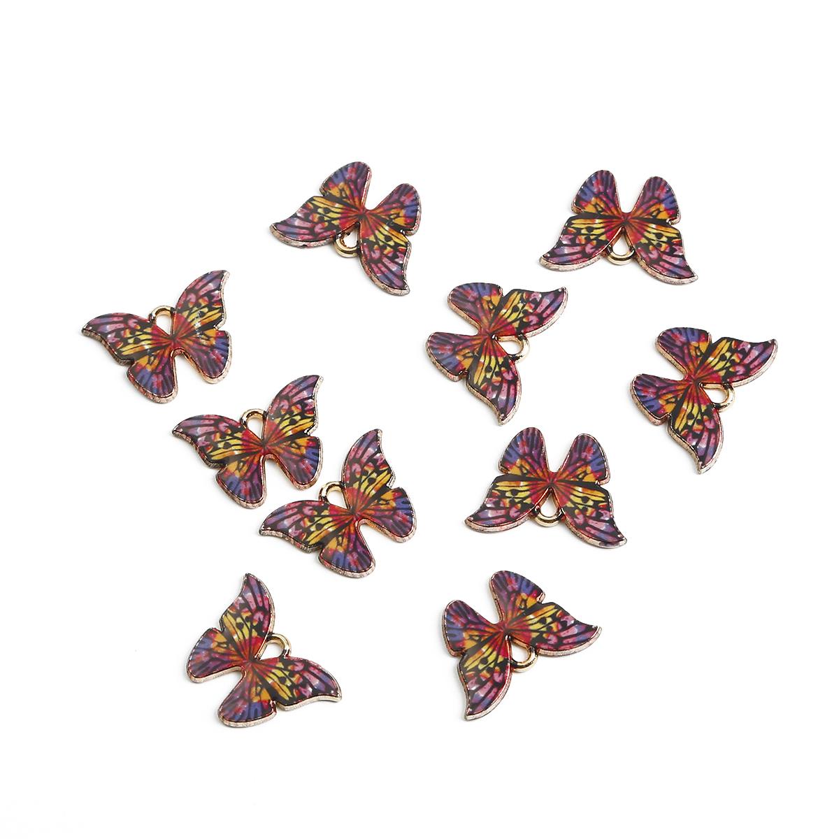 

4 шт. 21x15 мм эмалированные металлические подвески в форме бабочки для самостоятельного изготовления ювелирных изделий