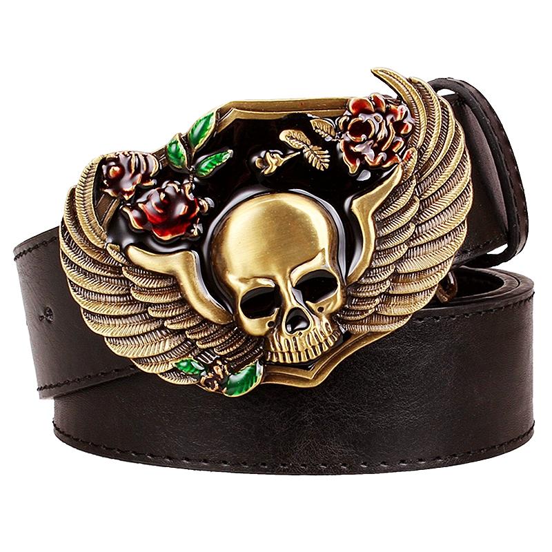 Novelty Leather Belt Skull Clown Evil Eye Skeleton Head Devil Gamble Halloween Dress Up Waistband Rock And Roll