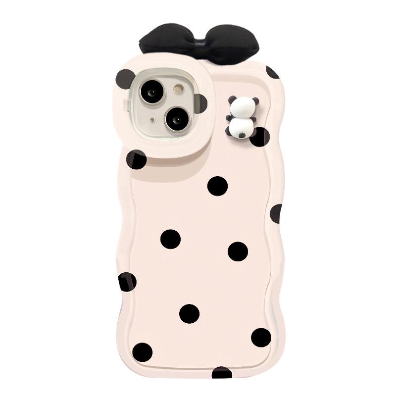 

Ремешок с пандой в горошек подходит для чехлов для телефонов Apple 16promax, 15 фигурок-бабочек, 14 двойных подставок и 13 силиконовых Redmi K40/K40 Pro