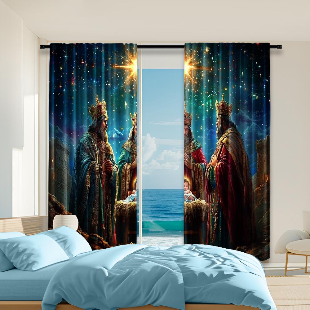 

Set Of 2 Versatile Polyester Transparent Curtains Home Decoration Three Wise Use Bedrooms Living Rooms Made Room Window Treatment W100*H70(CM)-Hooks&2PCS