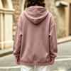 Felpa da donna casual con cappuccio e scollo a V, vestibilità larga