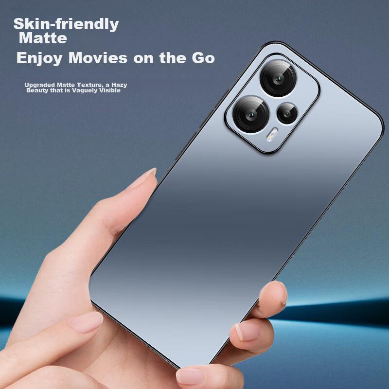 Redmi Note 12 Turbo Phone Case, Xiaomi Note 12 Turbo Protective Cover, AG Frosted Lens Full Protection Anti-Drop Simple Stylen, Graphite Black Outer