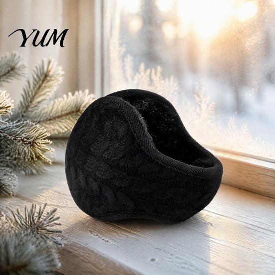Soft Plush Ear Covers Winter Muffs for Women Men, Foldable Earmuffs with Thickened Protection Cover Lining, Knit Thermal Warmers Outdoor Sports