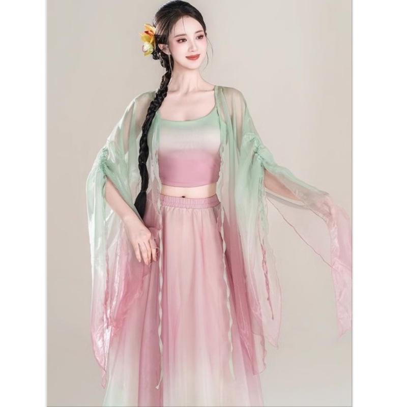 Women's Classical Dance Gradient Gauze Performance Dress