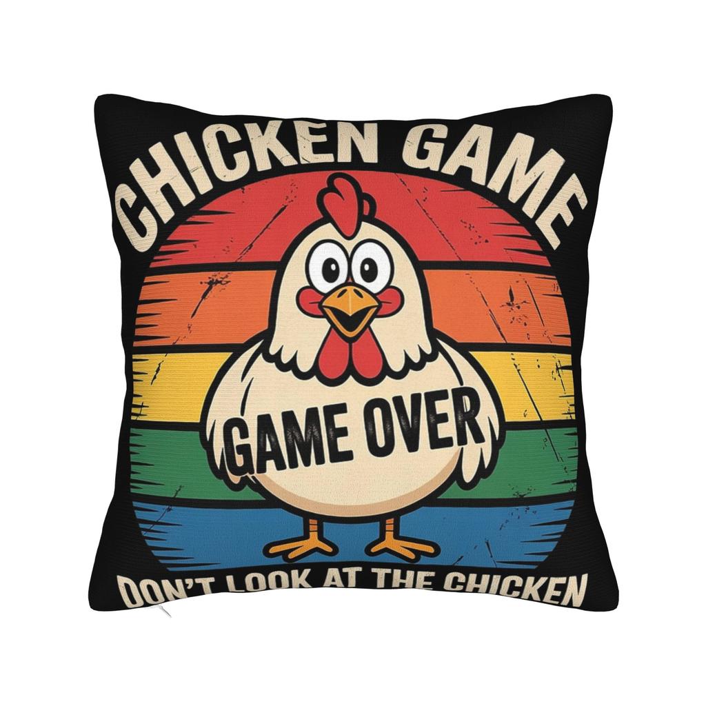 Decorative Pillowcases Chicken Game Dont Look At The Chicken Product Living Room Pillow Case Cover Zipper Multiple Sizes