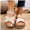 Fashion New Summer Women Sandals Sexy Open Toe Broad Band Crossover Slip-On Thick Platform Shoes Casual Flat Slippers Platform Sandals