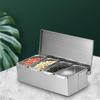 Stainless Steel Seasoning Box 4 Compartment Trays Large Capacity Storage Seasoning Case for Kitchen