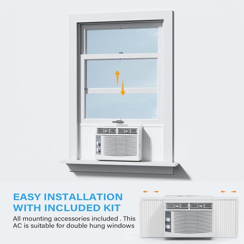 Ar Condicionado de Janela 5000 BTU com Controles Mecânicos e Kit de Instalação Fácil para Ambientes de até 13,9 m² 115V/60Hz, Personalizado