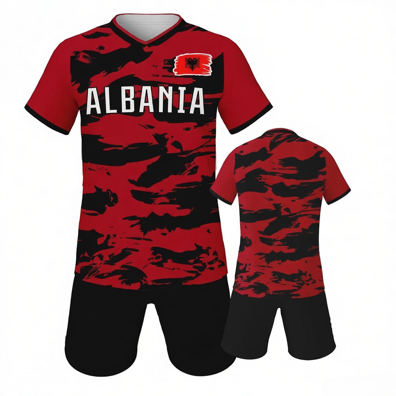 

Albania Soccer Jersey Football Kit Soccer Team Shirts Shorts Fans Gifts 3XL