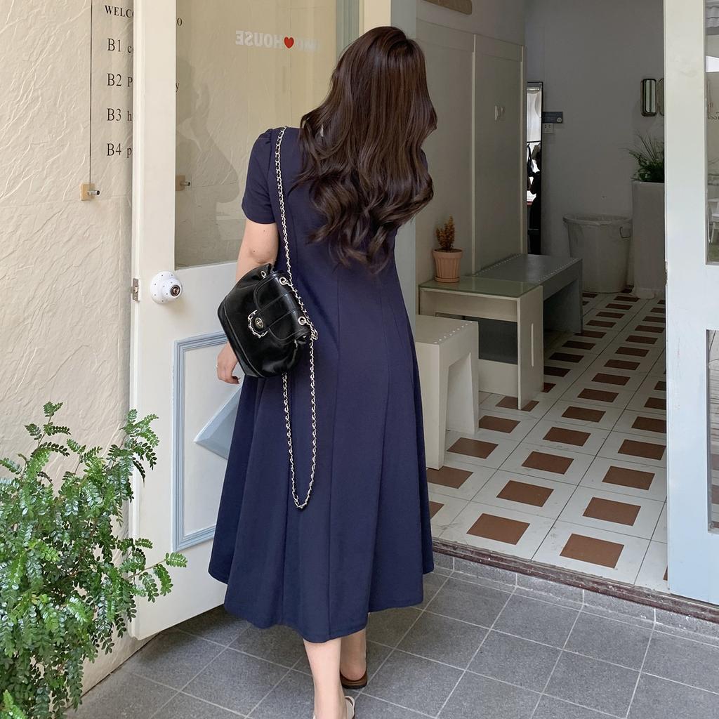 College Style Age-reducing Polo Collar Dress 2026 Summer Large Size Women's Clothing Waist and Thin Long Short Skirt 234421