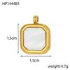 CARLIDANA Fashion Jewelry Pendant Stainless Steel Charm Square Round Heart Love White Shell Pendants for Jewelry Making DIY