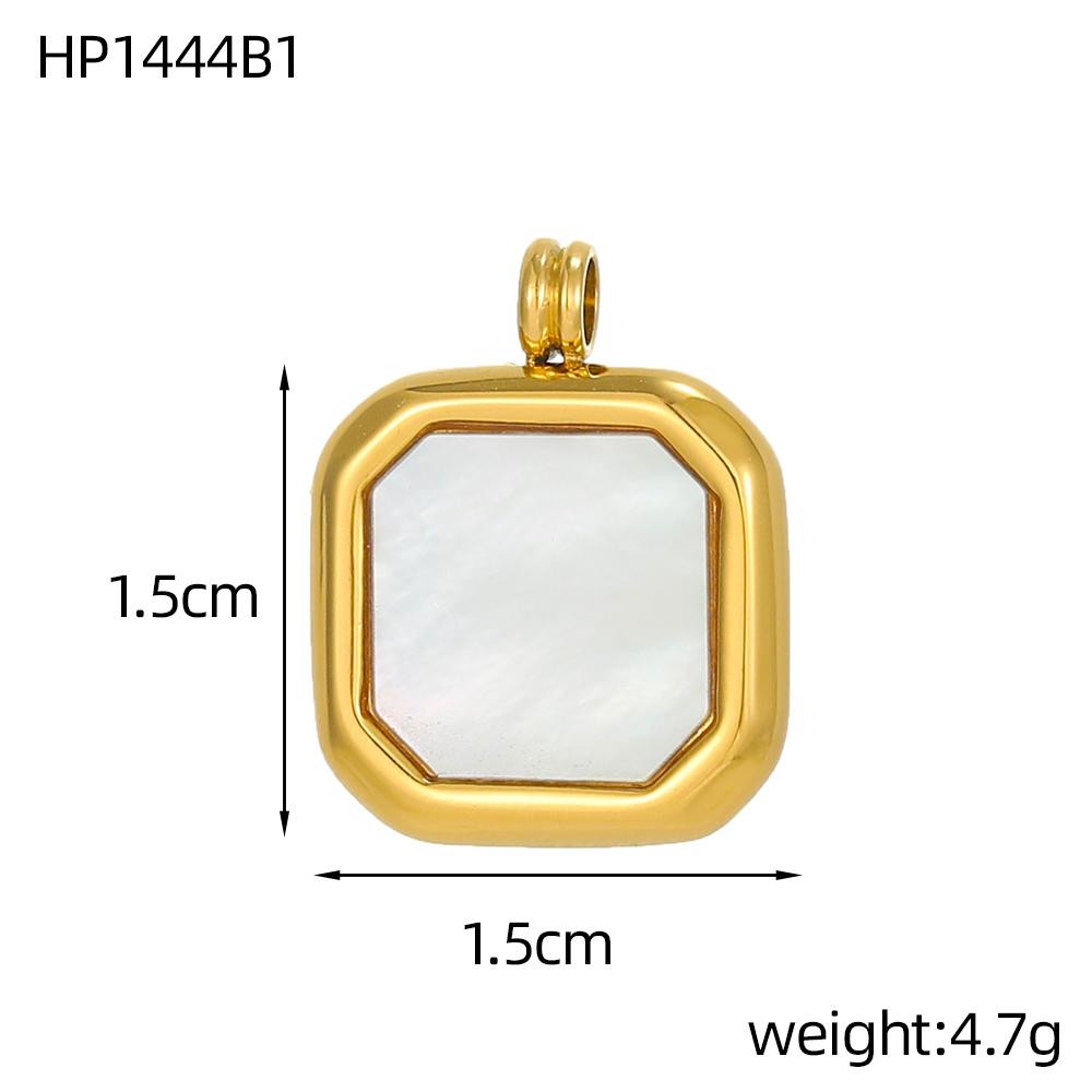 CARLIDANA Fashion Jewelry Pendant Stainless Steel Charm Square Round Heart Love White Shell Pendants for Jewelry Making DIY