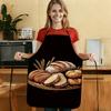 2D Flat Fresh Bread Wheat Apron Rustic Bakery Kitchen Cooking Baking Gift For Baker Home Chef Wear Warm Tone RealisticFoodDesign