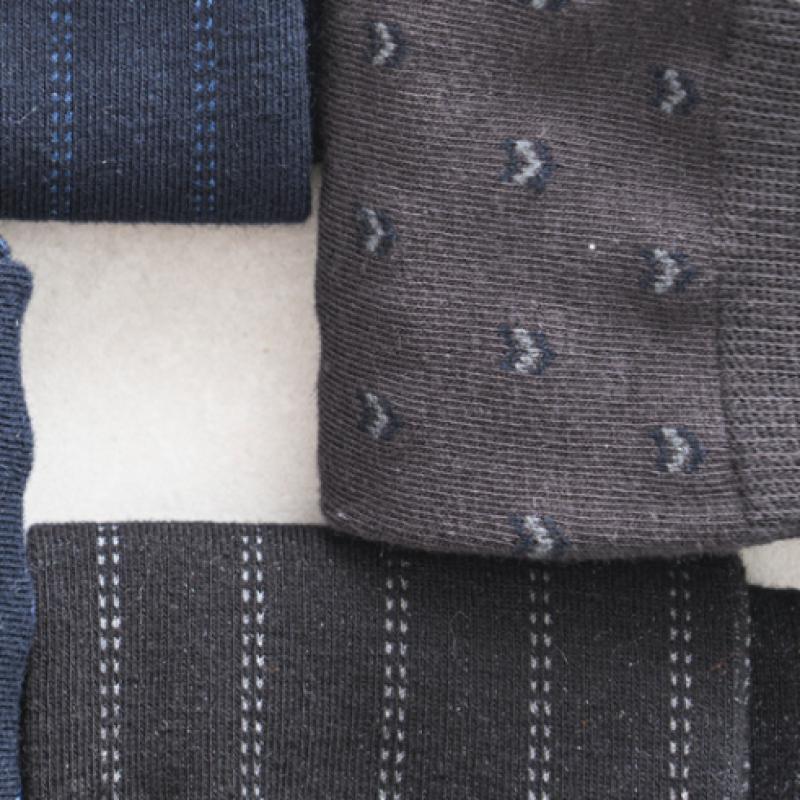 Monfoot Socken mit vertikalem Muster Marineblau