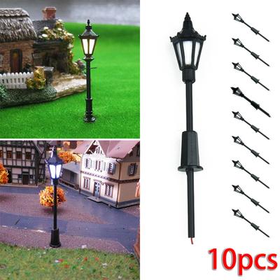Mini Model Street Lights Decoration 10pcs Diorama 3V Supplies 1:75 Scale